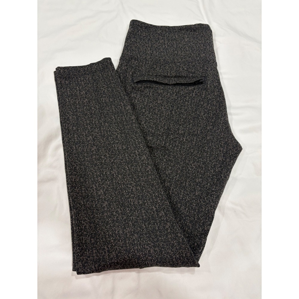 Athleta Delancey Textured Tight‎ Large Tall 28" Brown Black Stretch Pockets